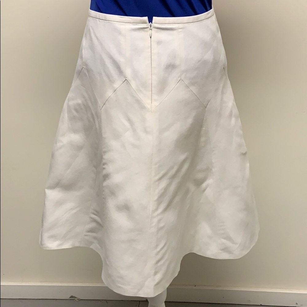 4P Ann Taylor Loft Off White Flare Skirt